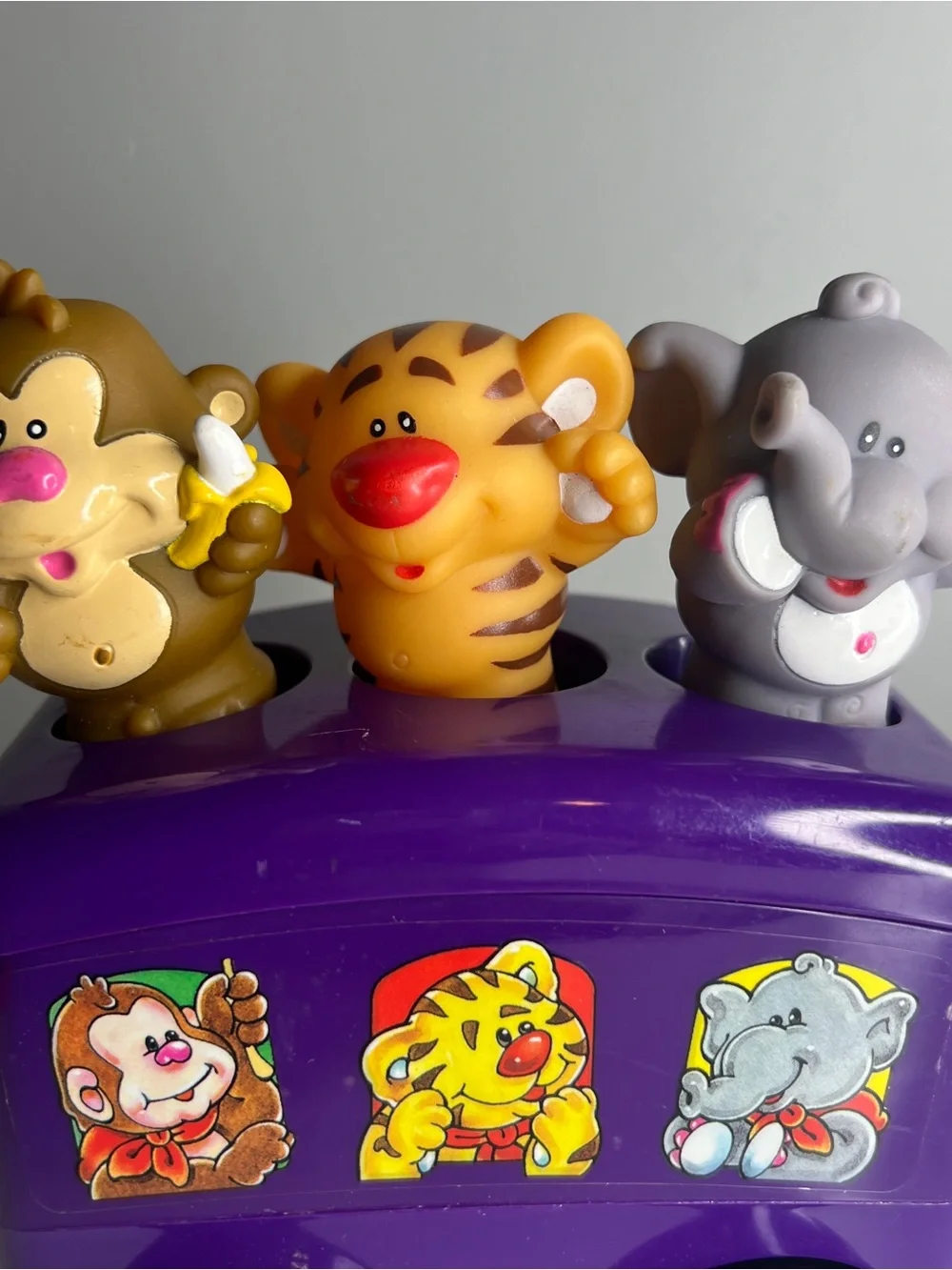 Little Tikes Purple Choo Zoo Train w/ Monkey, Tiger, & Elephant Figures - WORKS!